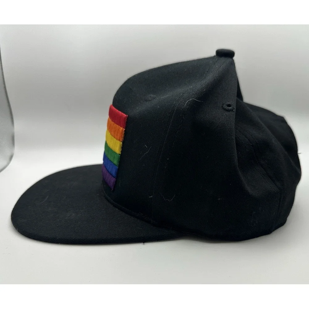 Rainbow Snapback Trucker Hat Black Mesh Back Cap One Size‎ Flat Bill